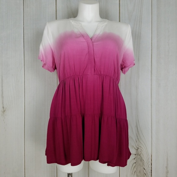torrid Tops - Torrid Pink Ombre Blouse